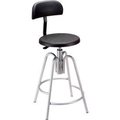 Global Equipment Interion    Shop Stool with Backrest - Polyurethane - Black A812TS